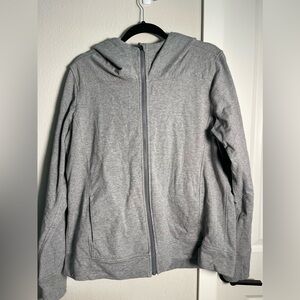 Gray Lightweight Hooded Jacket with Zipper